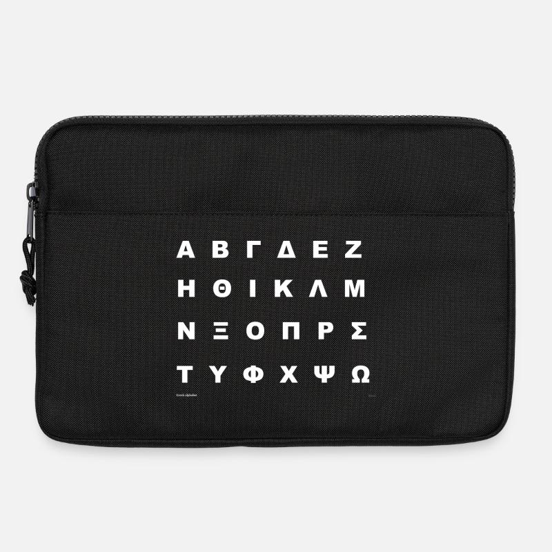 Griechisches Alphabet (weiß) - Laptoptasche 13" - Schwarz