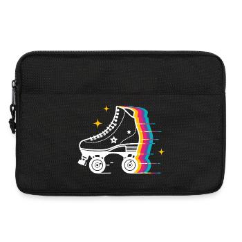 Regenbogen-Rollschuh-Popkunst - Laptoptasche 13" - Schwarz - Vorne