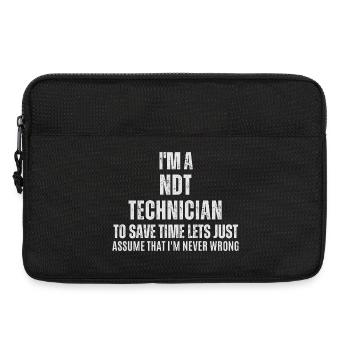 Technicien NDT ne se trompe jamais - Travail drôle - Sacoche pour ordinateur portable 13 pouces - noir - Devant