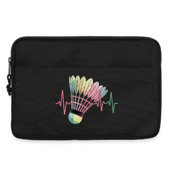  Badminton Herzschlag Bunter Federball Puls Für - Laptoptasche 13" - Schwarz - Vorne