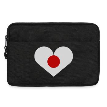 Japanische Flagge in Herzform - Laptoptasche 13" - Schwarz - Vorne