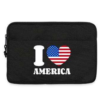 I Love America Herz Liebe Amerika Fan USA Flagge - Laptoptasche 13" - Schwarz - Vorne
