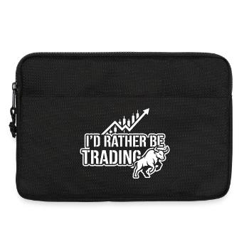 Je préférerais être dans le trading | Trader en actions crypto - Sacoche pour ordinateur portable 13 pouces - noir - Devant