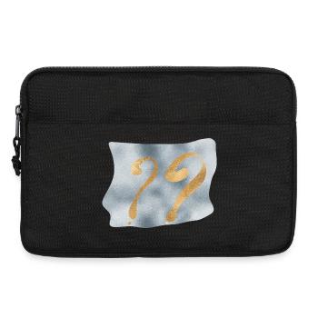 Golden question marks on blue - Laptop bag 13" - black - Front