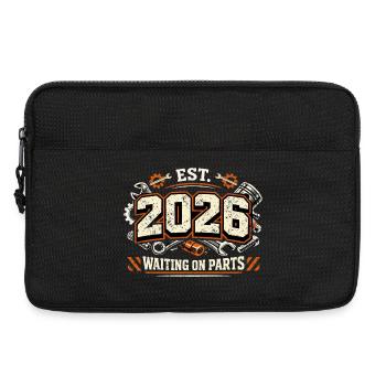 Waiting On Parts 2026 Mechanic Saying T-Shirt - Laptop bag 13" - black - Front
