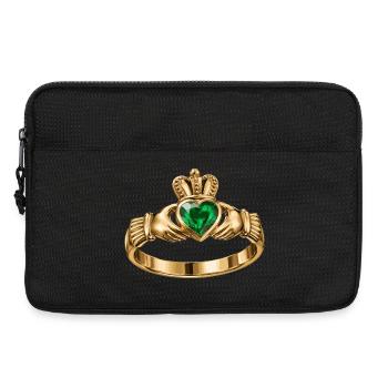 Irischer Claddagh-Ring - Laptoptasche 13" - Schwarz - Vorne