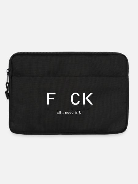 Provokante Textgestaltung mit Slogan - Laptoptasche 13" - Schwarz
