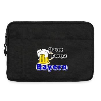 Oans Zwoa Bayern Bier Geschenk - Laptoptasche 13" - Schwarz - Vorne