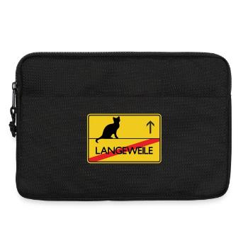 Ortsschild Katze Geschenk - Laptoptasche 13" - Schwarz - Vorne