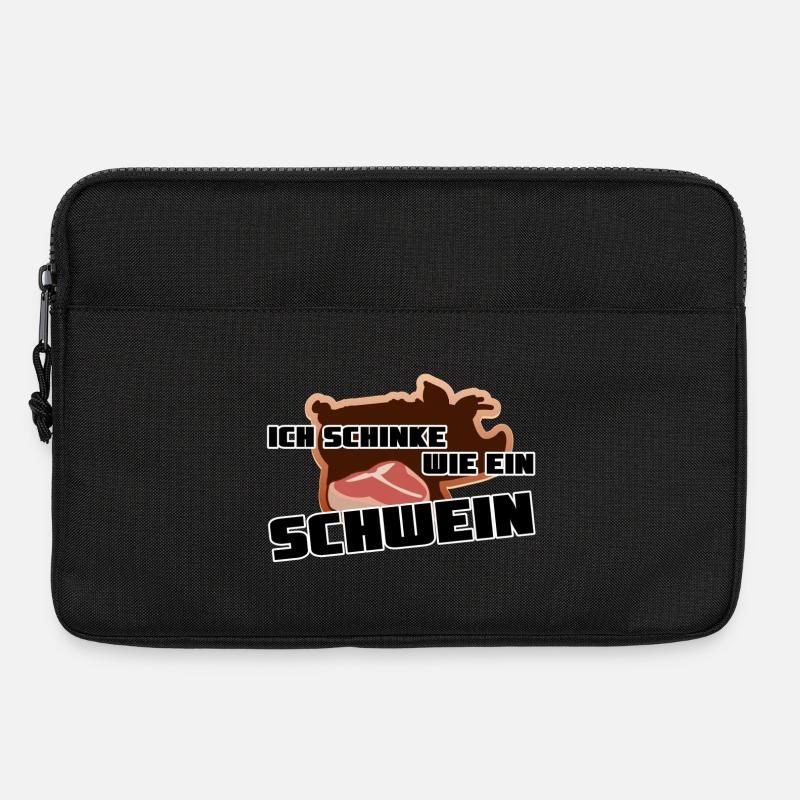 Schinke wie ein Schwein Metzger Geschenk Grillen - Laptoptasche 13" - Schwarz