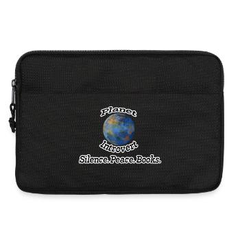 Planet Introvert Nerd, Fun, Geschenk Sprüche, Buch - Laptoptasche 13" - Schwarz - Vorne