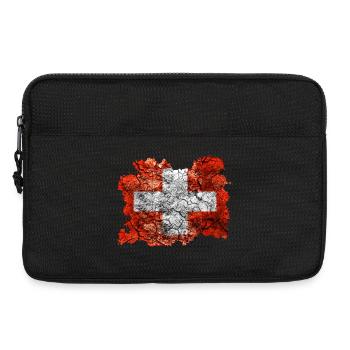Schweiz Vintage Flagge - Laptoptasche 13" - Schwarz - Vorne