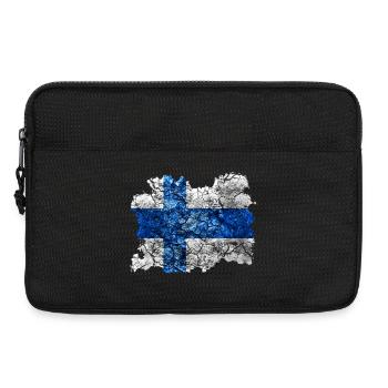 Drapeau de la Finlande Vintage - Sacoche pour ordinateur portable 13 pouces - noir - Devant