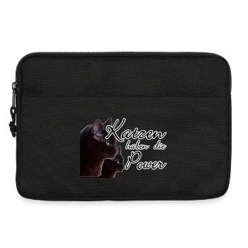 Katzen Katze Tier Haustier Spruch Liebe Geschenk - Laptoptasche 13" - Schwarz - Vorne