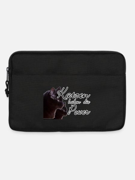 Katzen Katze Tier Haustier Spruch Liebe Geschenk - Laptoptasche 13" - Schwarz