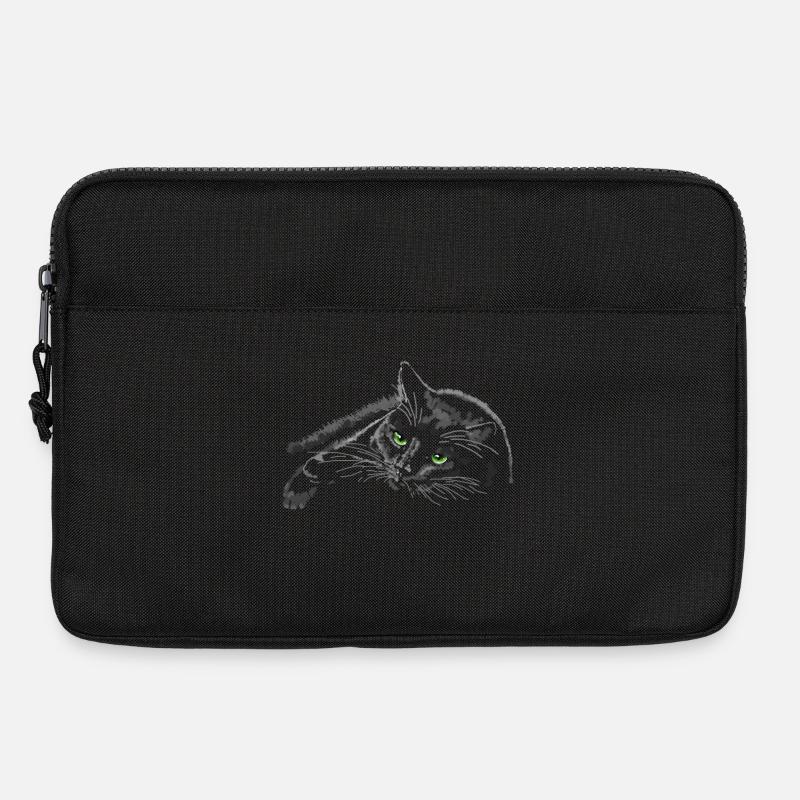 Schwarze Katze - Laptoptasche 13" - Schwarz