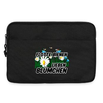Bienen Blümchen Blumen lustig Spruch - Laptoptasche 13" - Schwarz - Vorne