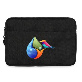 Feuille de couleurs géométrique du colibri - Sacoche pour ordinateur portable 13 pouces - noir - Devant