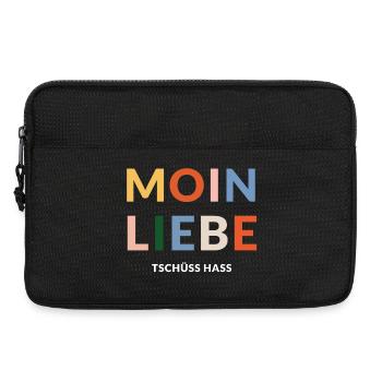 Moin Liebe, Tschüss Hass, in bunt - Laptoptasche 13" - Schwarz - Vorne