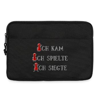 Rot gewinnt immer Brettspieler Glücksshirt - Laptoptasche 13" - Schwarz - Vorne