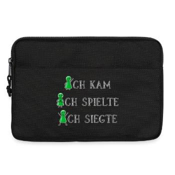 Grün gewinnt immer Brettspieler Glücksshirt - Laptoptasche 13" - Schwarz - Vorne