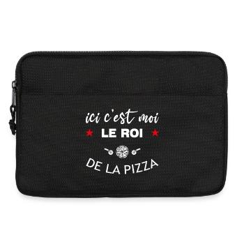 Humour Pizza Roi T-shirt - Sacoche pour ordinateur portable 13 pouces - noir - Devant