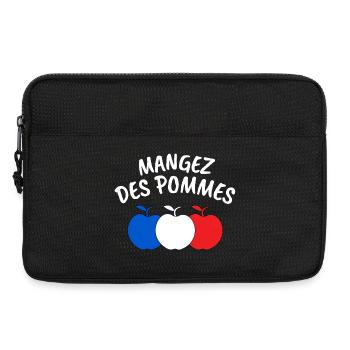 mangez des pommes, pomme - Sacoche pour ordinateur portable 13 pouces - noir - Devant