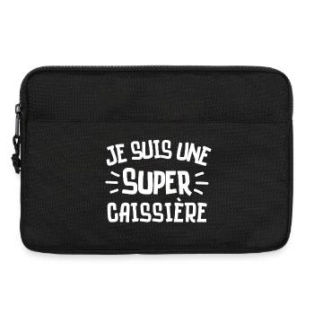 caissière, super caissière - Sacoche pour ordinateur portable 13 pouces - noir - Devant