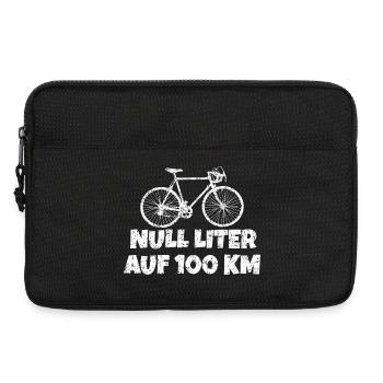 Null Liter auf 100 KM mit Rennrad (Vintage Weiß) - Laptoptasche 13" - Schwarz - Vorne