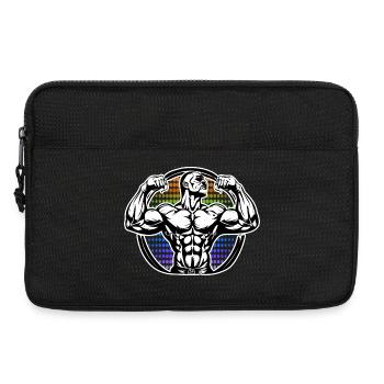 Power Figure in Rainbow Halos Bodybuilder - Laptop bag 13" - black - Front