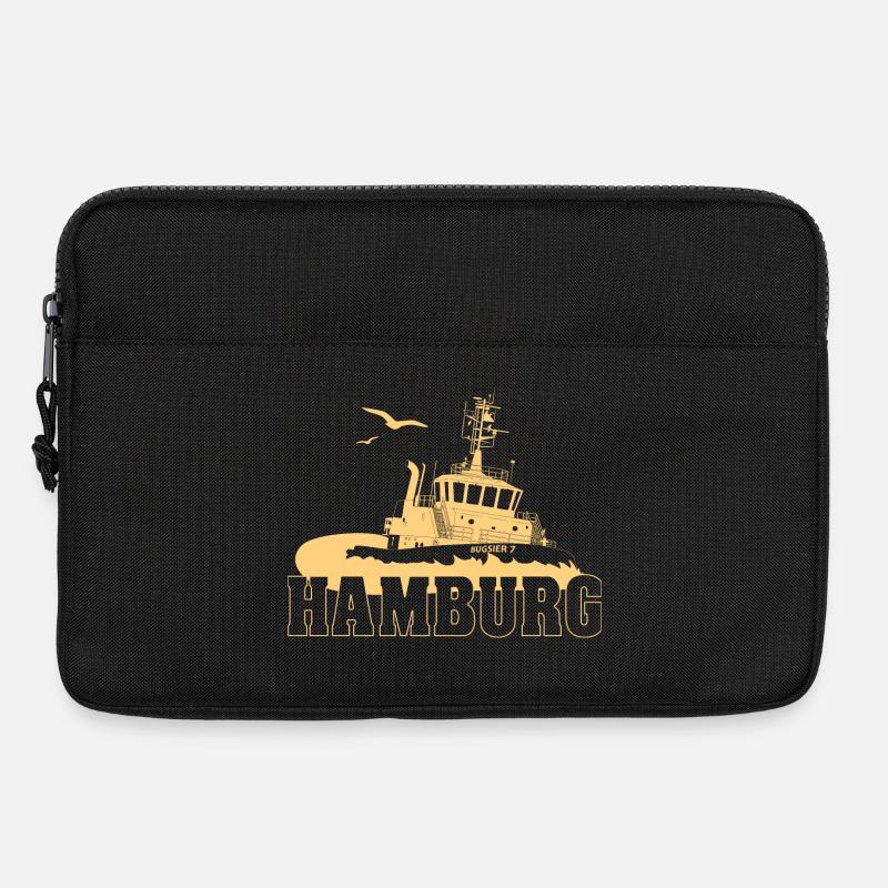 Schlepper im Hamburger Hafen - Laptoptasche 13" - Schwarz