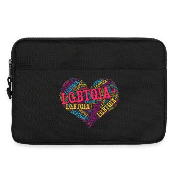 LGBTQIA+ Heart Word Cloud Lgbt Gay Pride T-Shirt - Sacoche pour ordinateur portable 13 pouces - noir - Devant