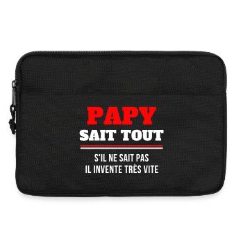 grand-père, papy, super papy - Sacoche pour ordinateur portable 13 pouces - noir - Devant