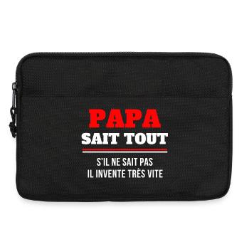 papa, dad, meilleur papa, super papa - Sacoche pour ordinateur portable 13 pouces - noir - Devant