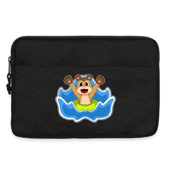 Erdmännchen Schwimmen Schwimmring Sommer - Laptoptasche 13" - Schwarz - Vorne