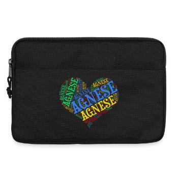 T-Shirt Agnese Wort Wolke Herz Geschenkidee - Laptoptasche 13" - Schwarz - Vorne