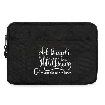 Ich brauche keinen Mittelfinger lustiger Spruch - Laptoptasche 13" - Schwarz - Vorne