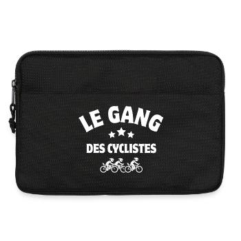 cycliste, cyclisme, vélo, bicyclette - Sacoche pour ordinateur portable 13 pouces - noir - Devant