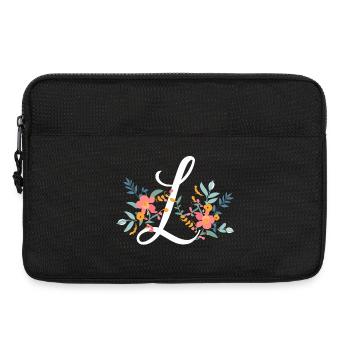 L Typography Floral - Laptop bag 13" - black - Front