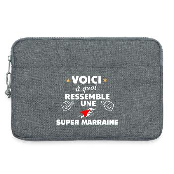 Humour Marraine  et Sportif Unique - Sacoche pour ordinateur portable 13 pouces - gris chiné - Devant