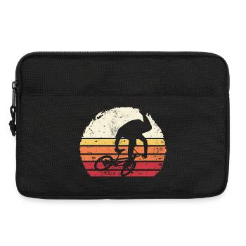 Retro Sonnenuntergang Radfahrer Silhouette - Laptoptasche 13" - Schwarz - Vorne