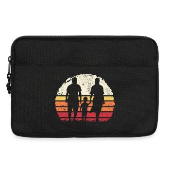 Familiensilhouette bei Sonnenuntergang - Laptoptasche 13" - Schwarz - Vorne