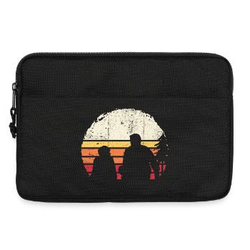 Silhouette de coucher de soleil sur la plage - Sacoche pour ordinateur portable 13 pouces - noir - Devant