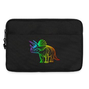 dinosaure triceratops arc-en-ciel - Sacoche pour ordinateur portable 13 pouces - noir - Devant