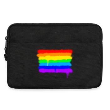 Pride Rainbow Colours / RGB Graffiti - Laptop bag 13" - black - Front