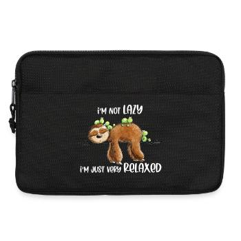 Faultier Spruch Very Relaxed - Laptoptasche 13" - Schwarz - Vorne