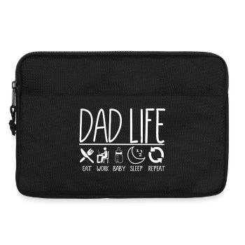 Dad Life Eat Work Baby Repeat - Laptoptasche 13" - Schwarz - Vorne