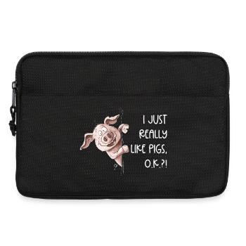 I Just Really Like Pigs Pig Pig - Laptop bag 13" - black - Front