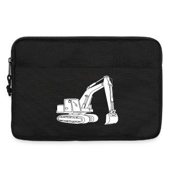 Excavator Silhouette Construction Equipment Operator Civil Engineering - Laptop bag 13" - black - Front