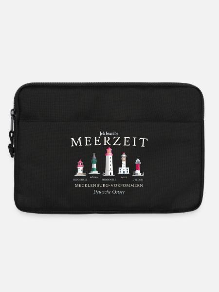 Rügen, Poel, Usedom, Hiddensee Handzeichnung - Laptoptasche 13" - Schwarz